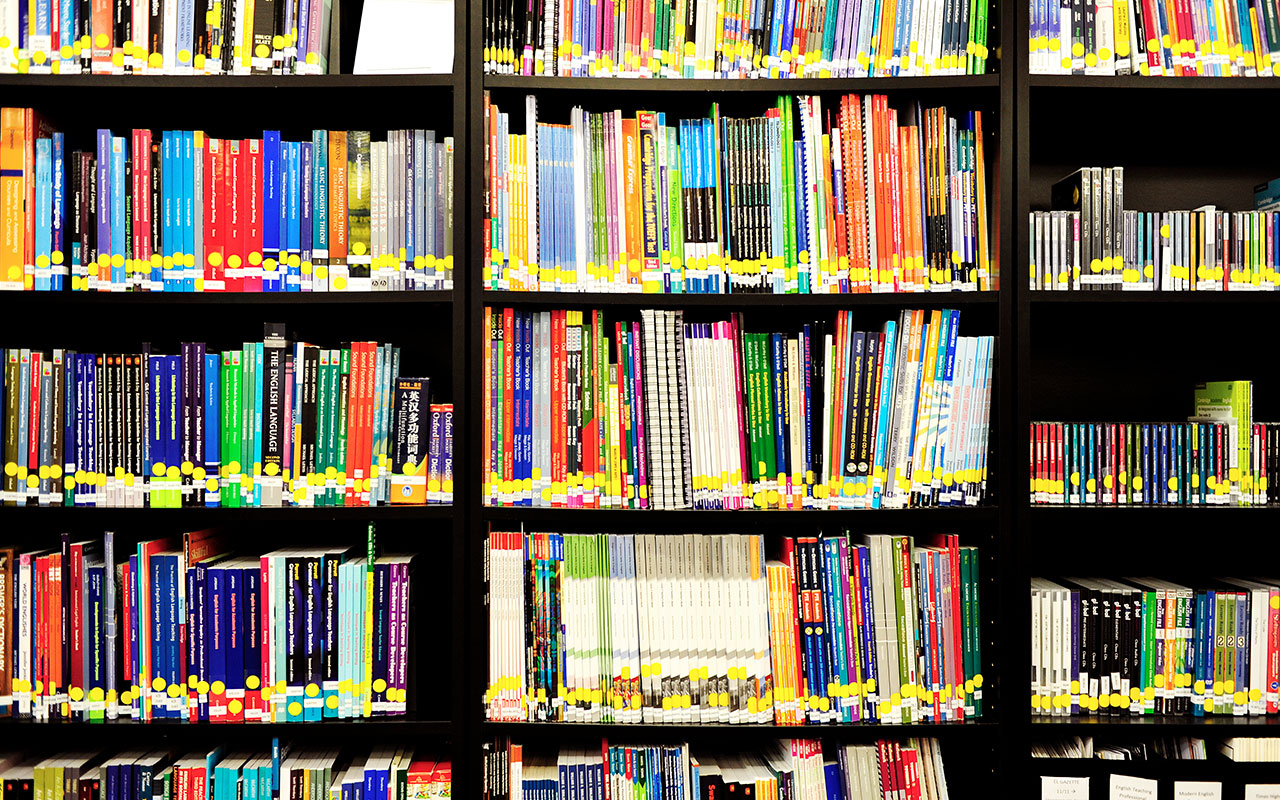Image of library books inside INTO London choice centre