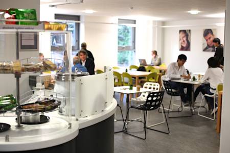 INTO Centre cafe with staff and students eating INTO Centre cafe with staff and students eating