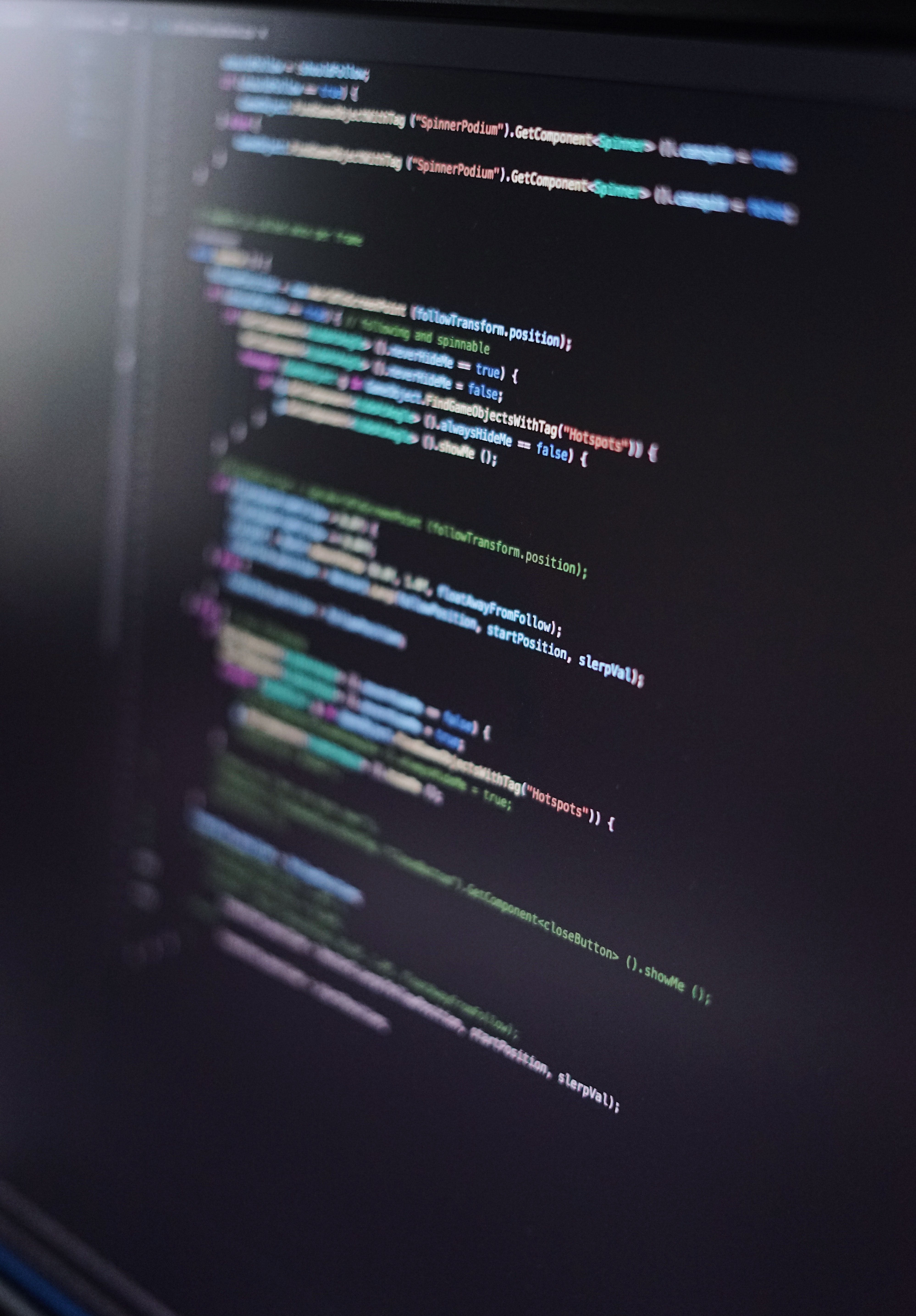 computer screen displaying code