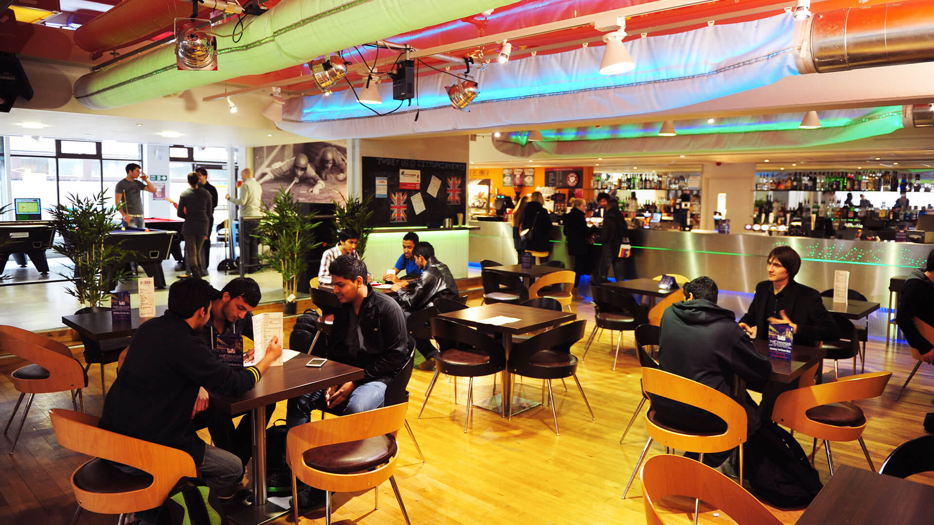 Students gathered in Tait Bar and Cafe at City, University of London