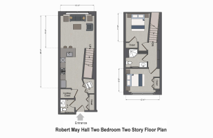 Robert May Hall Two Bedroom Two Story Floor Plan