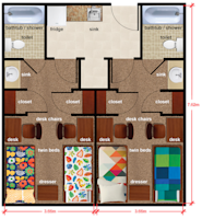 Double Room Floorplan at The University of Alabama at Birmingham Double Room Floorplan at The University of Alabama at Birmingham