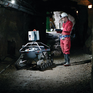 Students uses robot to survey rocks in mine Students uses robot to survey rocks in mine