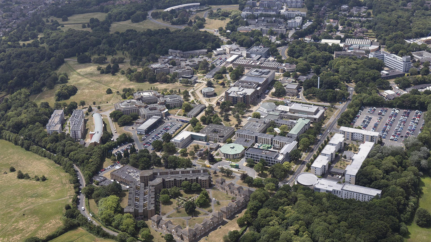 Aerial view of Kent university campus 