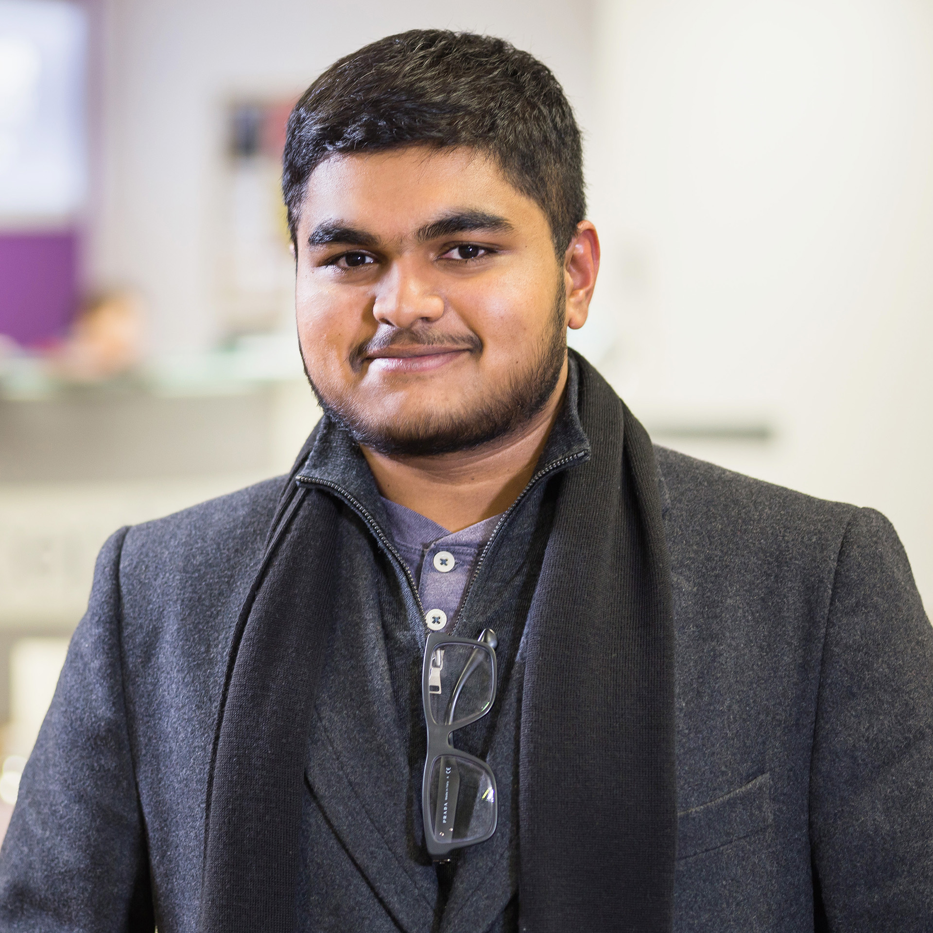 Photo of international student Muhammed at INTO City, University of London