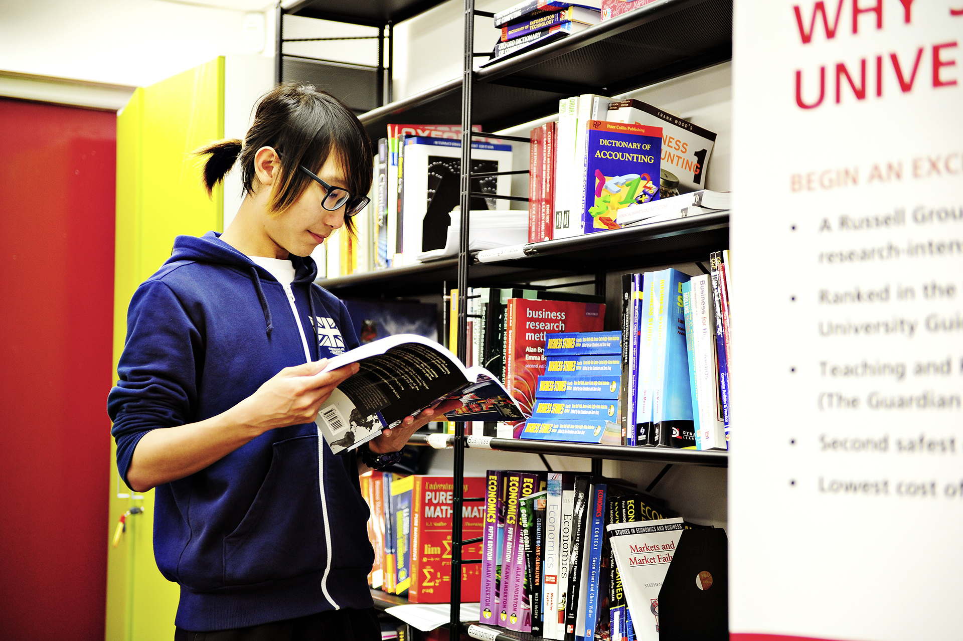 International student using the resources in the Learning Resource Centre