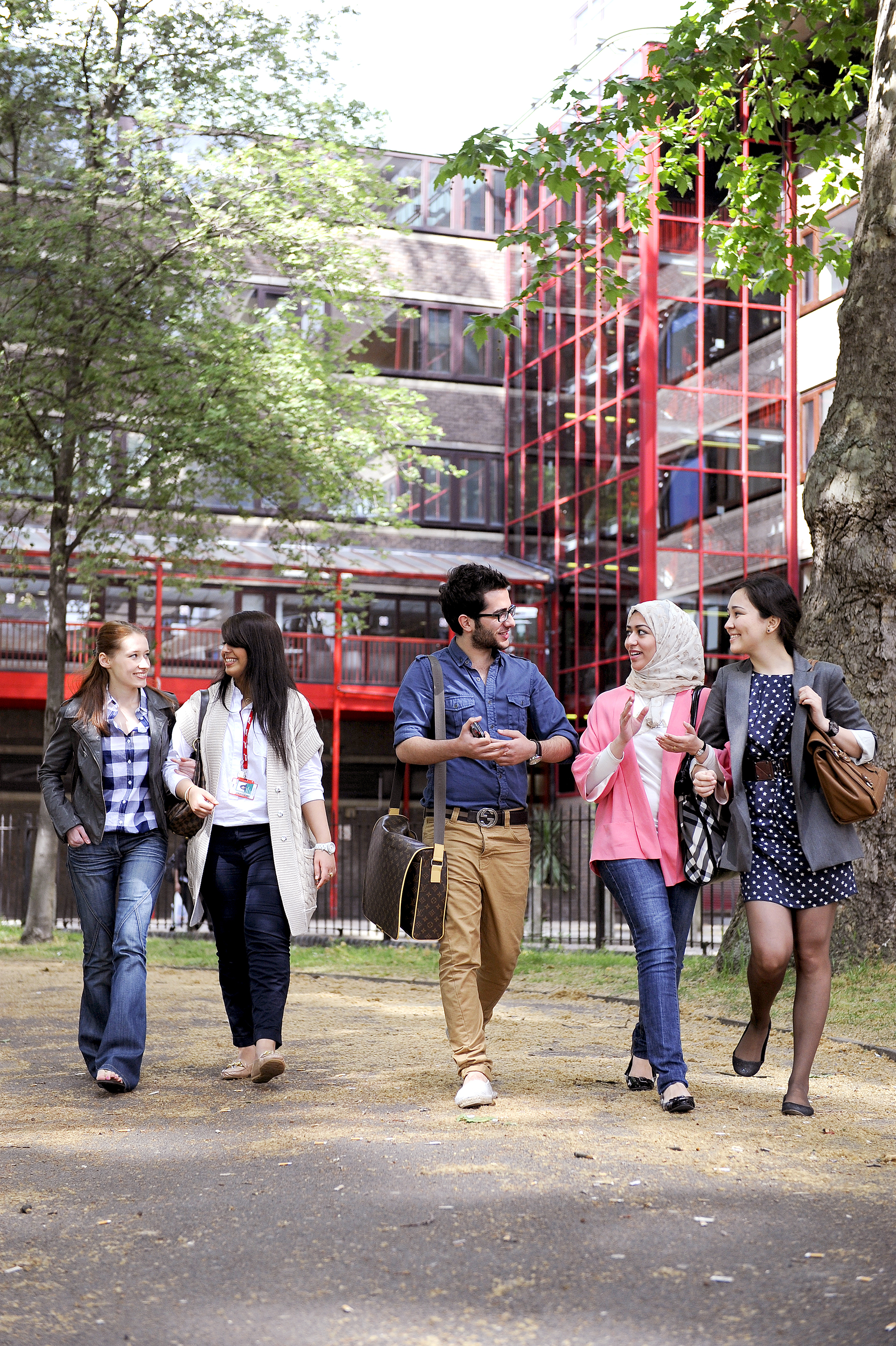 Group of students walking outside City, University of London