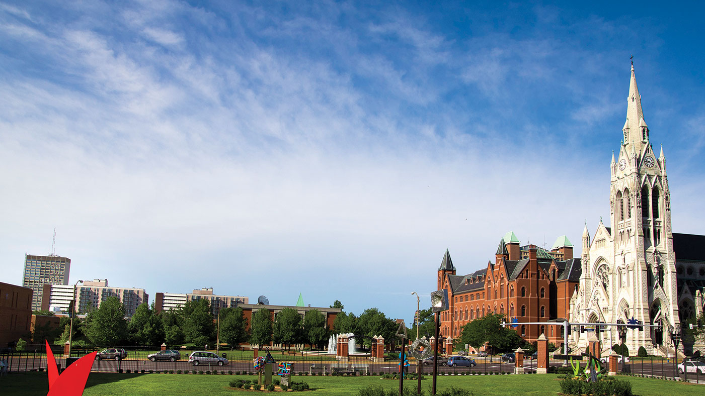 Students go to class in the many historic buildings that fill campus