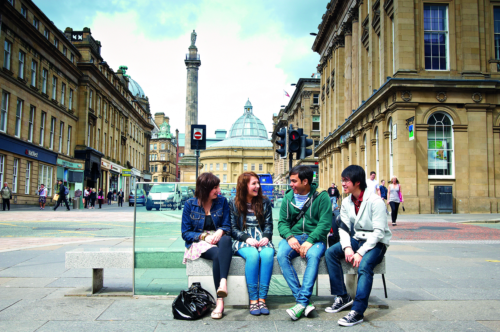 Students in Newcastle city centre
