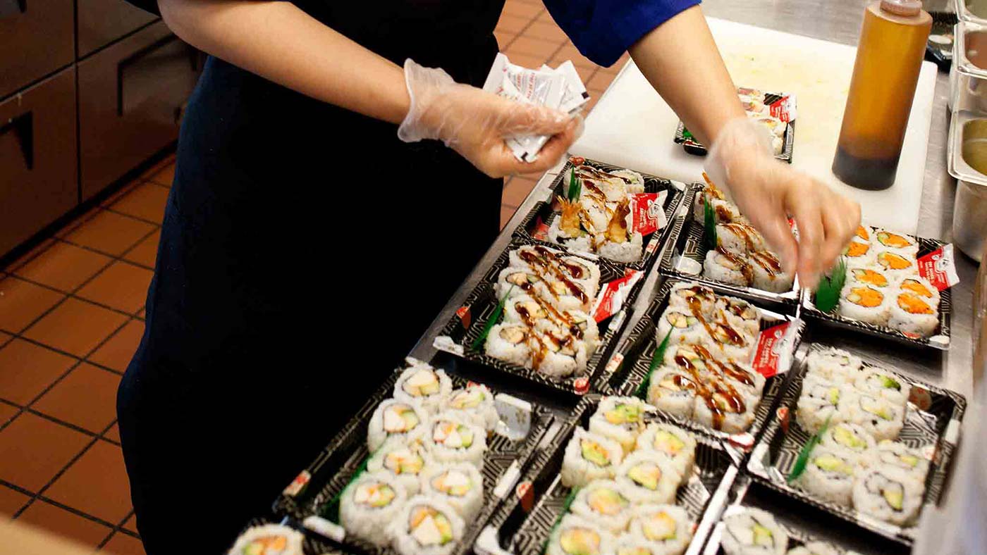 Sushi is one of many international food choices at Oregon State University